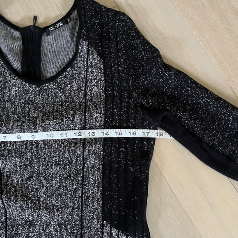 Nic + Zoe Fit & Flare Black and Grey Knit Petite Dress - Picture 6 of 8
